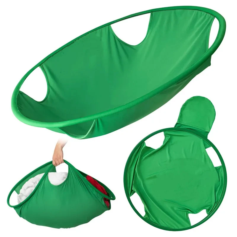 Collapsible Laundry Collector Basket Foldable Dirty Laundry Transfer Bag Time-Saving Washer/Dryer Clothes Hamper Container