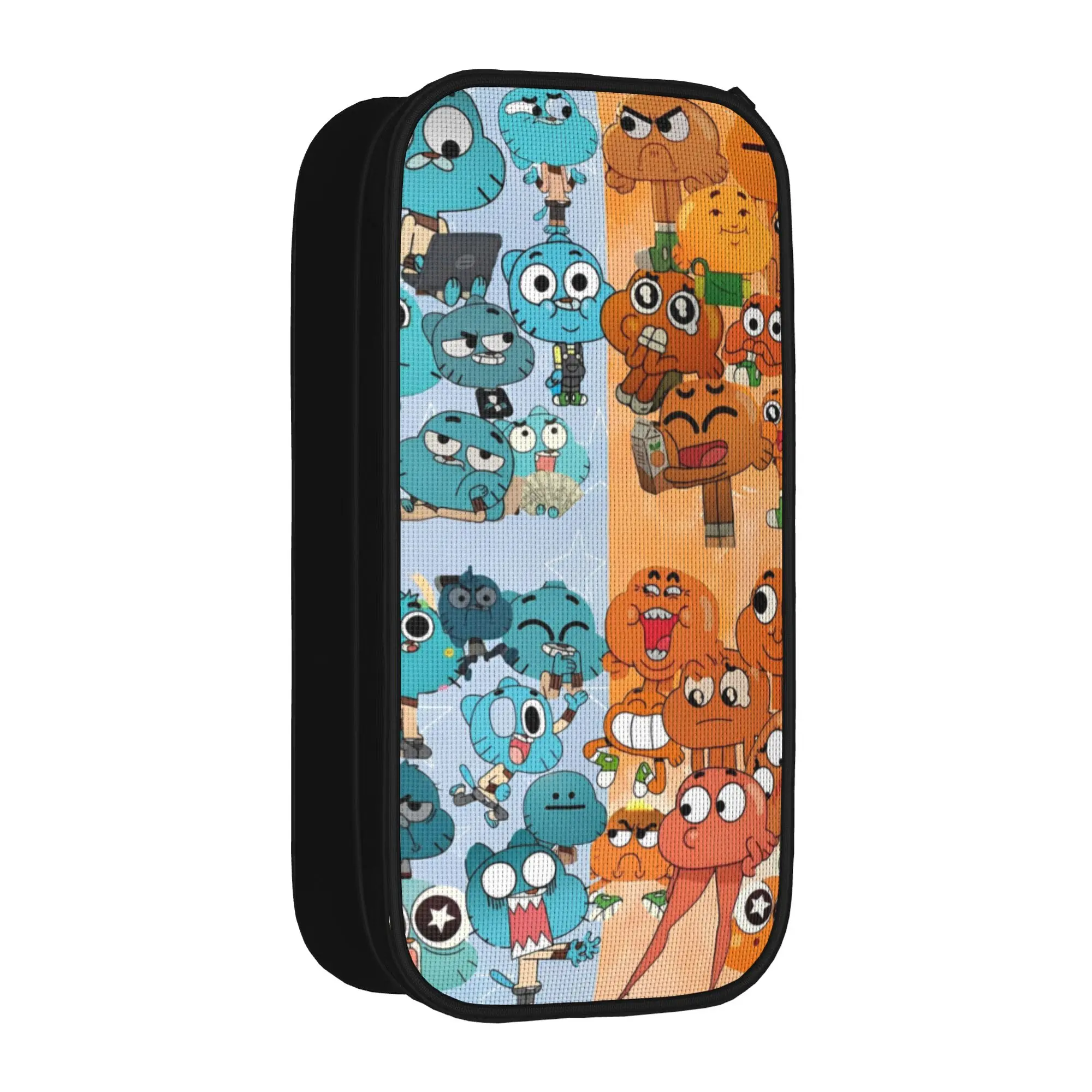 Gumballs Cartoon Amazing Worlds Pencil Case Pen Box Bag Girl Boy Large Storage School Supplies Zipper Pencil Pouch Pencilcases