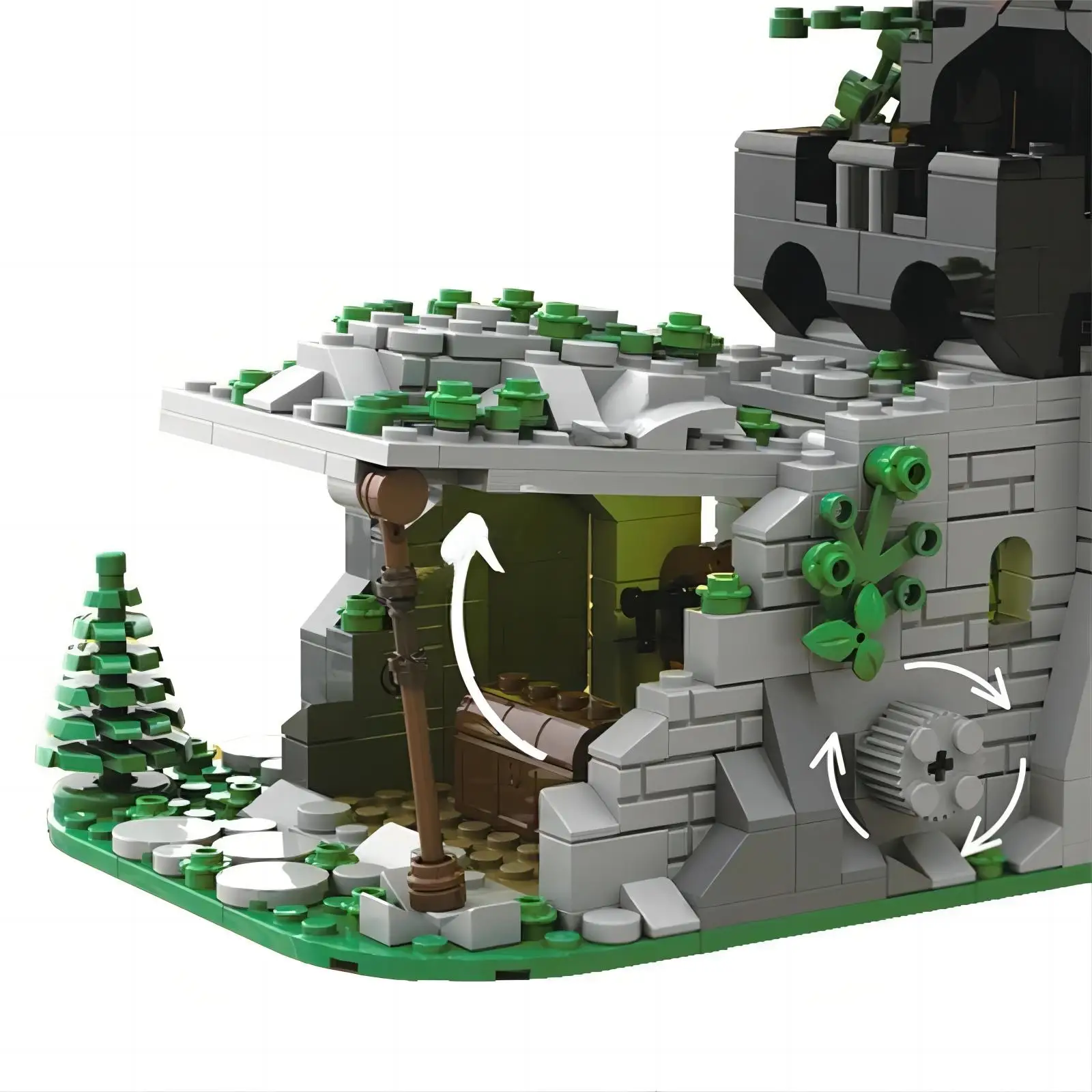 647PCS Europeanl Street View Medieval Camouflaged Outpost Castle model DIY creative ideas Toy Gift buildingblocks MOC-128713