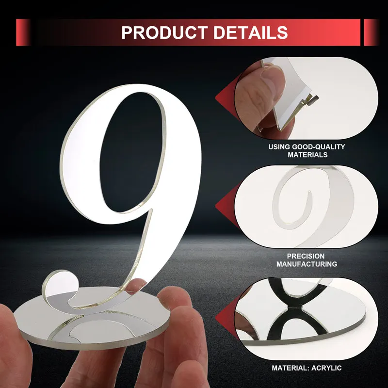 seat sign Table Numbers Wedding Table Numbers Acrylic Table Numbers for Wedding Table Numbers Stands for Wedding (Silver)