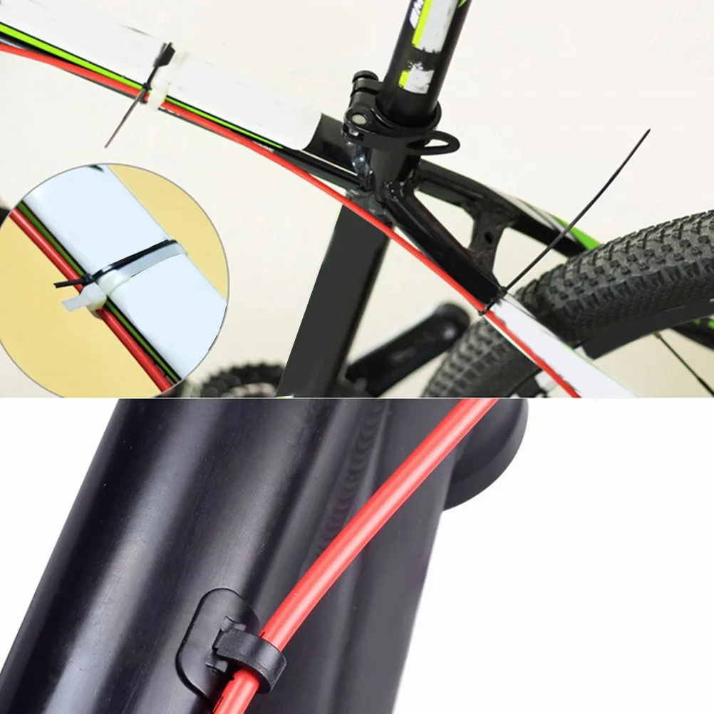 

4Pcs Bike Brake Cable Base Guide Clamps C Shaped Buckles Black Road Folding Bike Wire Clips Frame Cable Wire Clamps