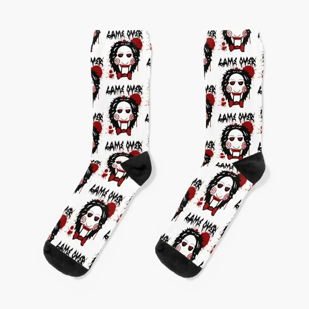 Billy Puppet Saw Jigsaw Inspired Socks snow cartoon Socks Women's Men's