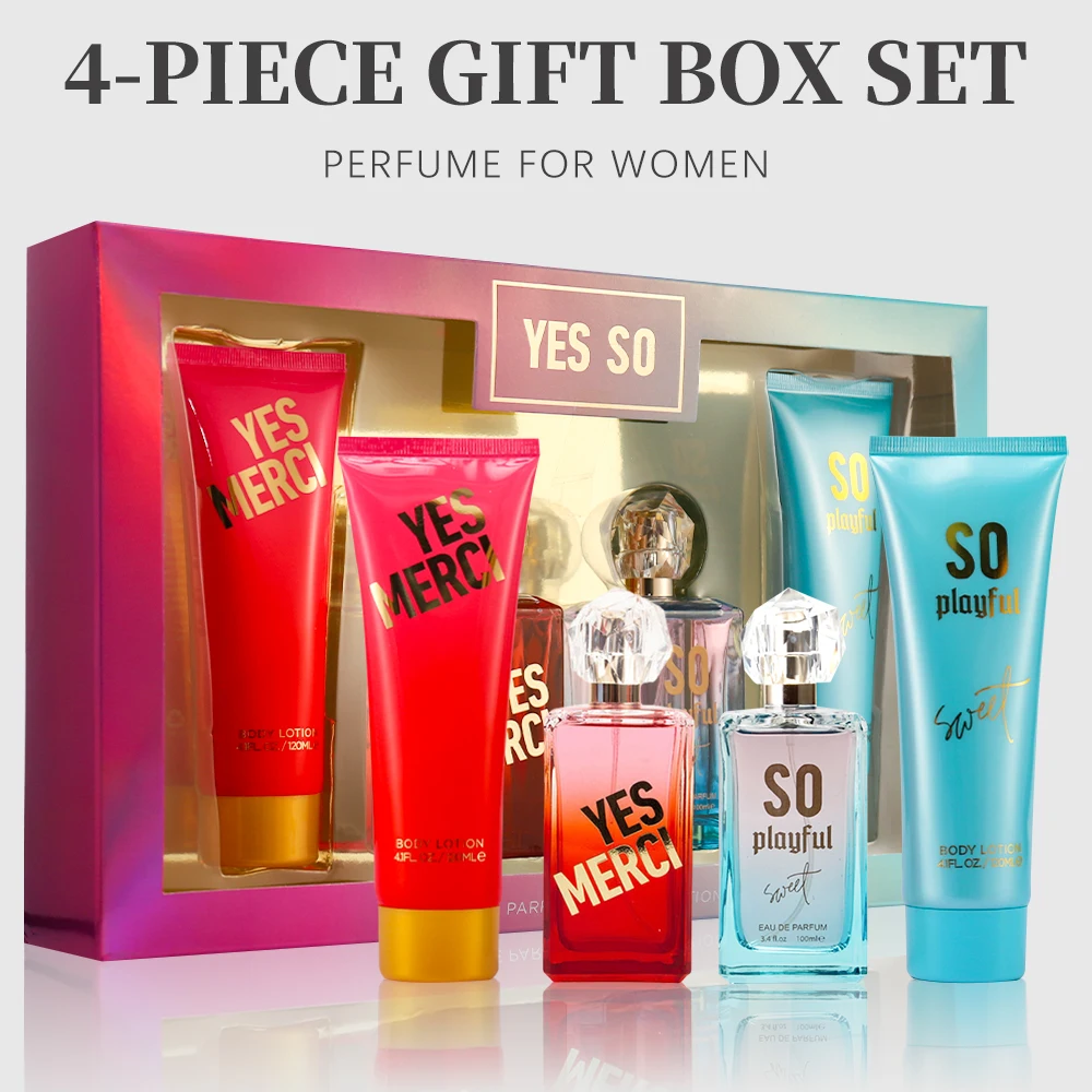 Eau de Parfum Spray and Body Lotion Gift Set Women's Fragrance Sets 2 Pc 3.4fl.oz EDP Spray and 2 Pc 4.1fl.oz Body Lotion