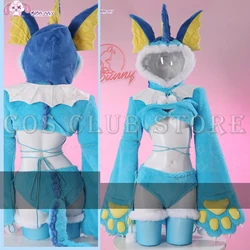 Anime Va poreon Plush Pajamas Faerie Cosplay Costume Kawaii Dragon Hooded Bodysuit For Women Sexy Flannel Tail Suit Accessories