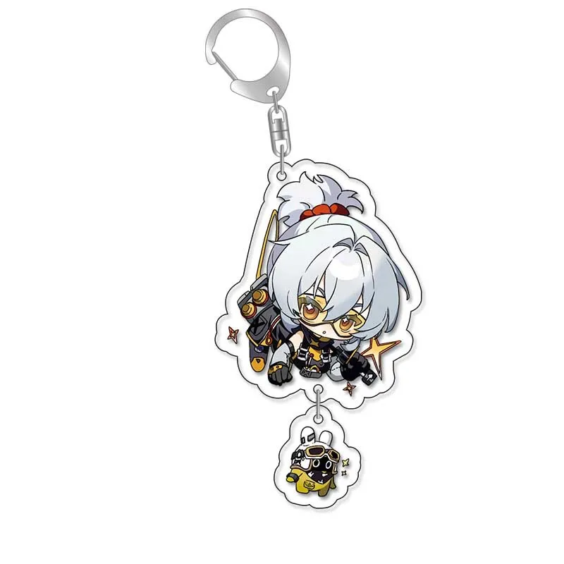 Zenless Zone Zero Anby Demara Billy The Kid Cartoon Keychain Plastic Keyring Bag Tag Cos Accessory