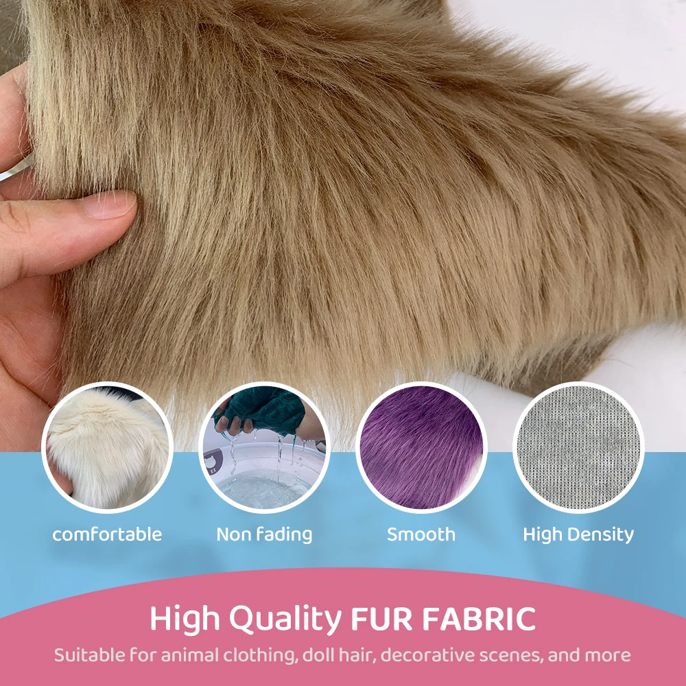 Fur Imitate Fabric 30x50cm Polyester Fiber Medium Thickness Woven Technics 2.5cm Long Fur Fabric Cosplay Fursuit Fur Material