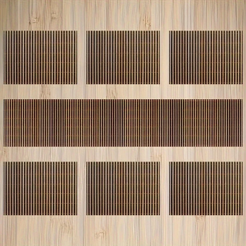 

7pcs 11.8*17.72Inch Table Runner + 1pc 13*72Inch Bamboo Table Tray Set - Hand Washable, Natural Bamboo End, Suitable for