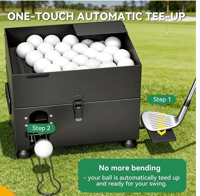 Semi-automatic tee machine for indoor golf, automatic tee machine for training ground