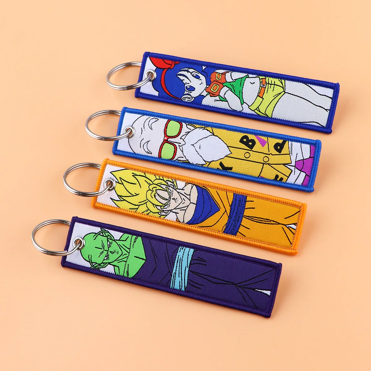 Anime Dragon Ball Z Son Goku Vegeta Embroidery KeyChains Tag Cars Backpack Chaveiro Keychain Keyring Accessories Toy Gift - view 6