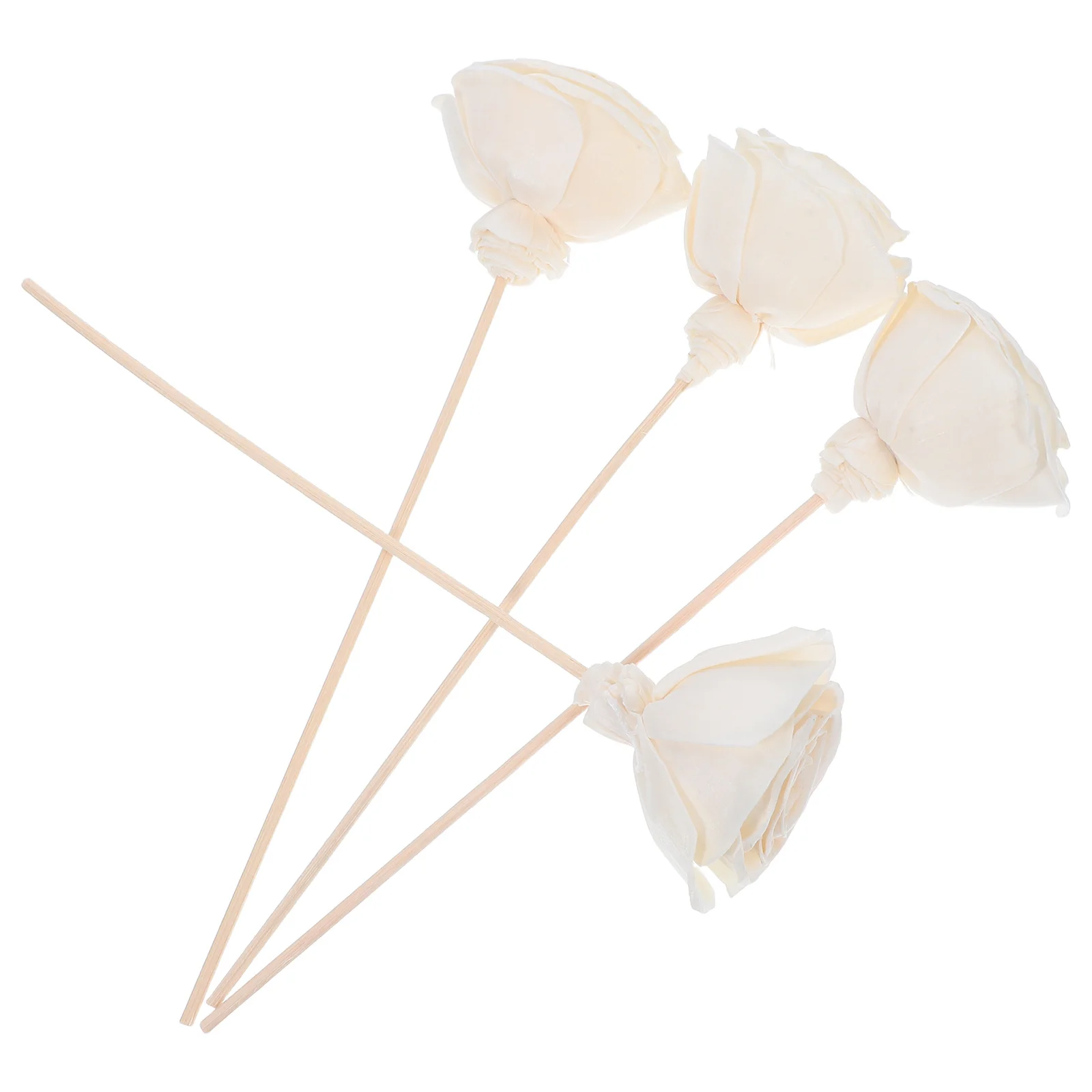 

4Pcs Rattan Flower Aromatherapy Diffuser Sticks Artificial Rose Natural Scent Refill Essential Oils Home Living Room Bedroom
