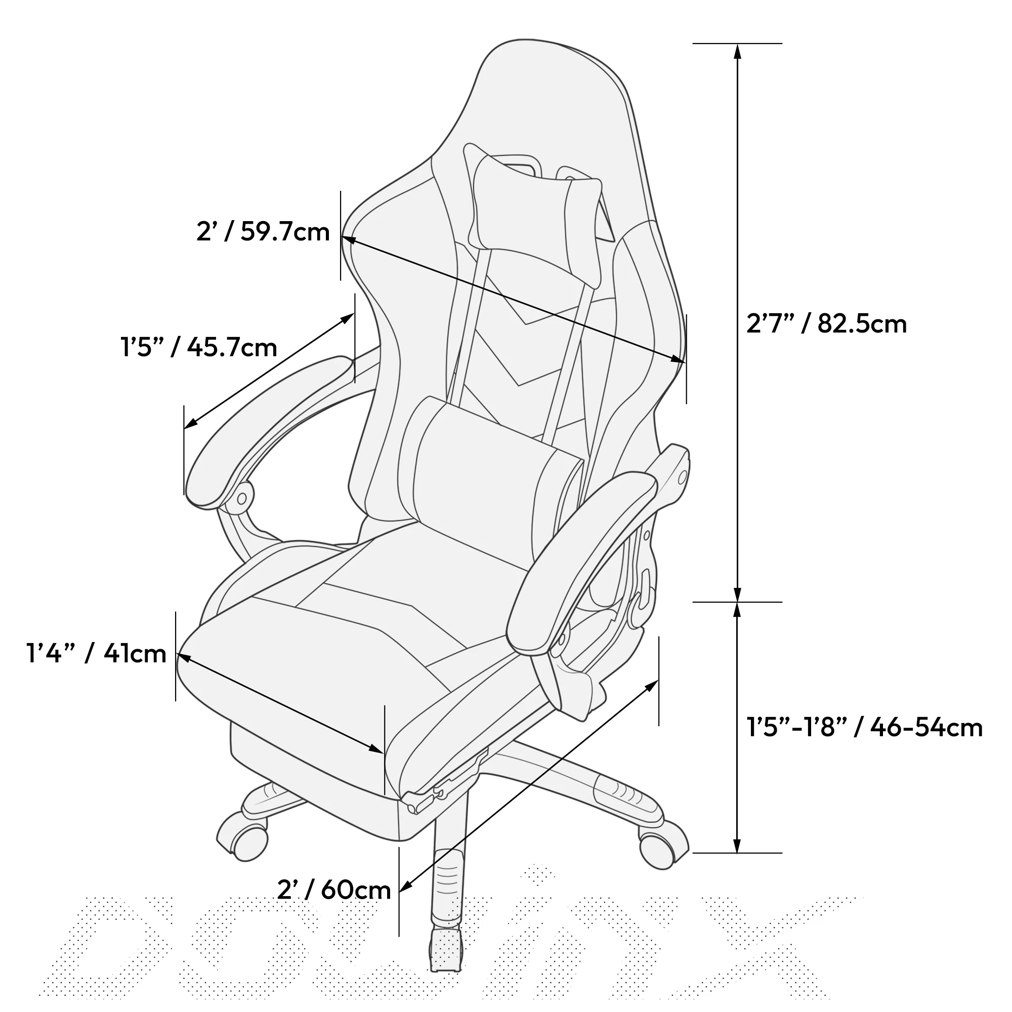 Dowinx Gaming Chair Ergonomische kantoorfauteuil voor computer met massage lendensteun, PU-lederen E-Sports gamerstoelen