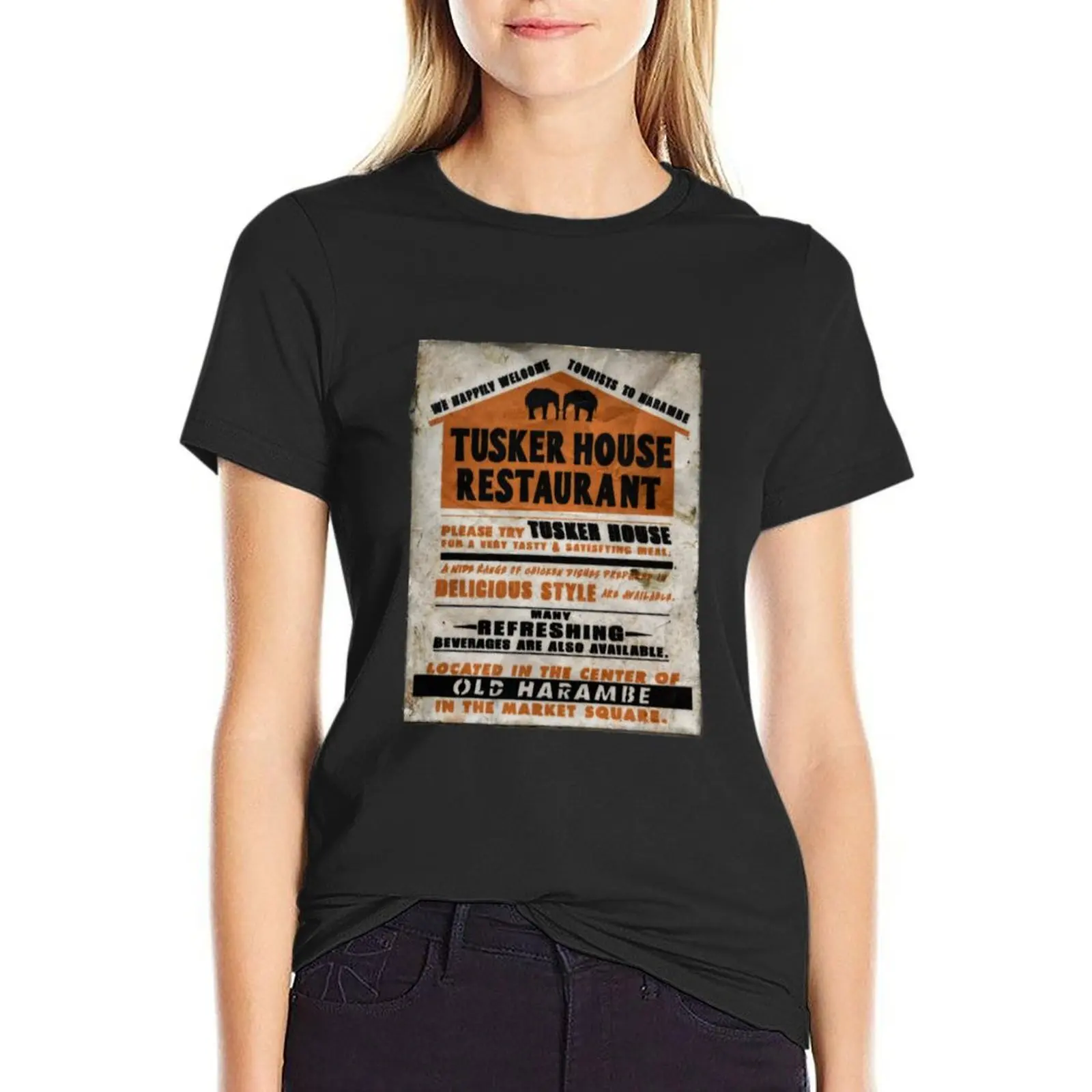 Tusker House Restaurant Sign - Harambe, Africa, Animal Kingdom T-Shirt sublime tops summer blouses woman 2024