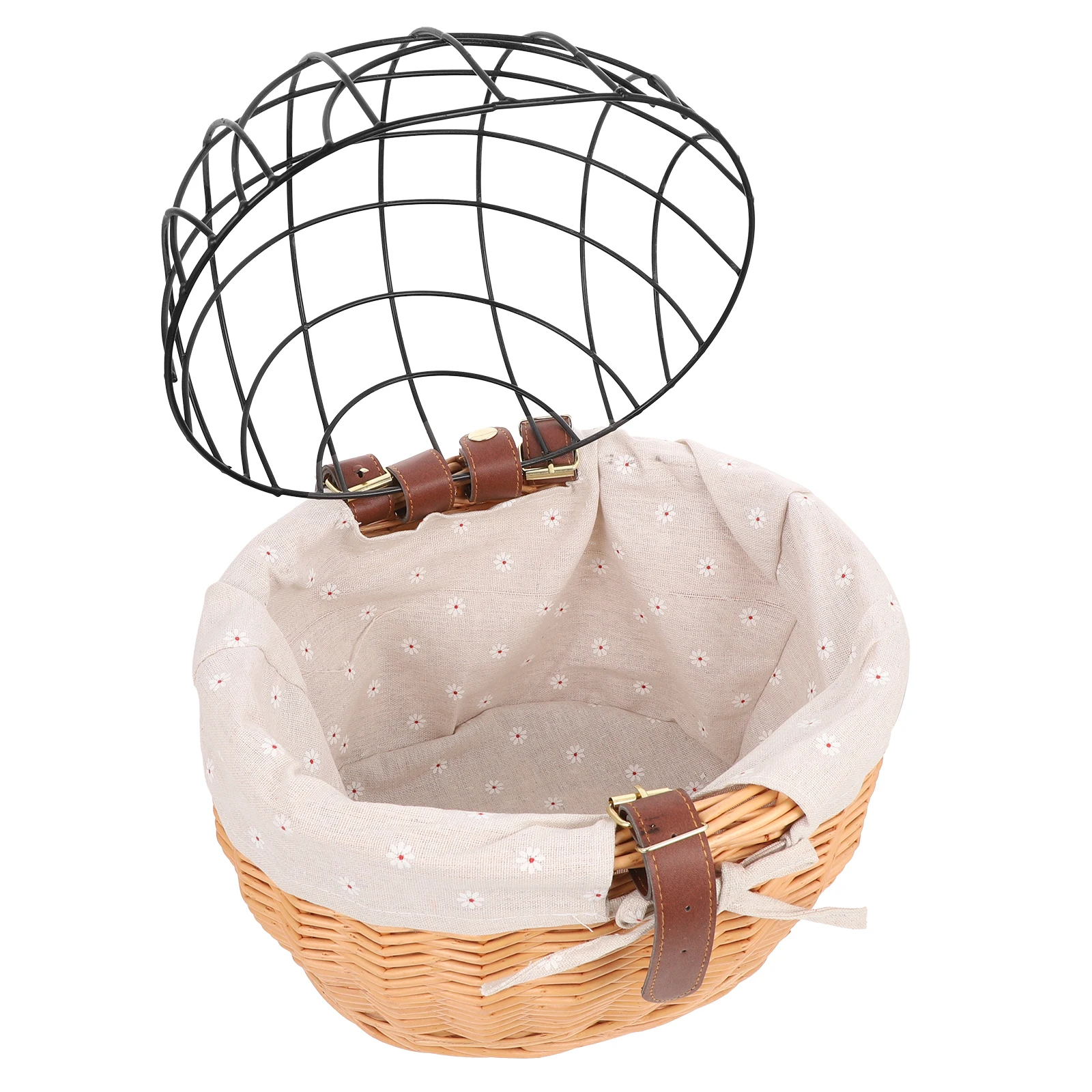 

Pet Bicycle Basket Large Capacity Durable Iron Frame Front Carrier Cats Dogs Easy Attach No Tools Bike Storage