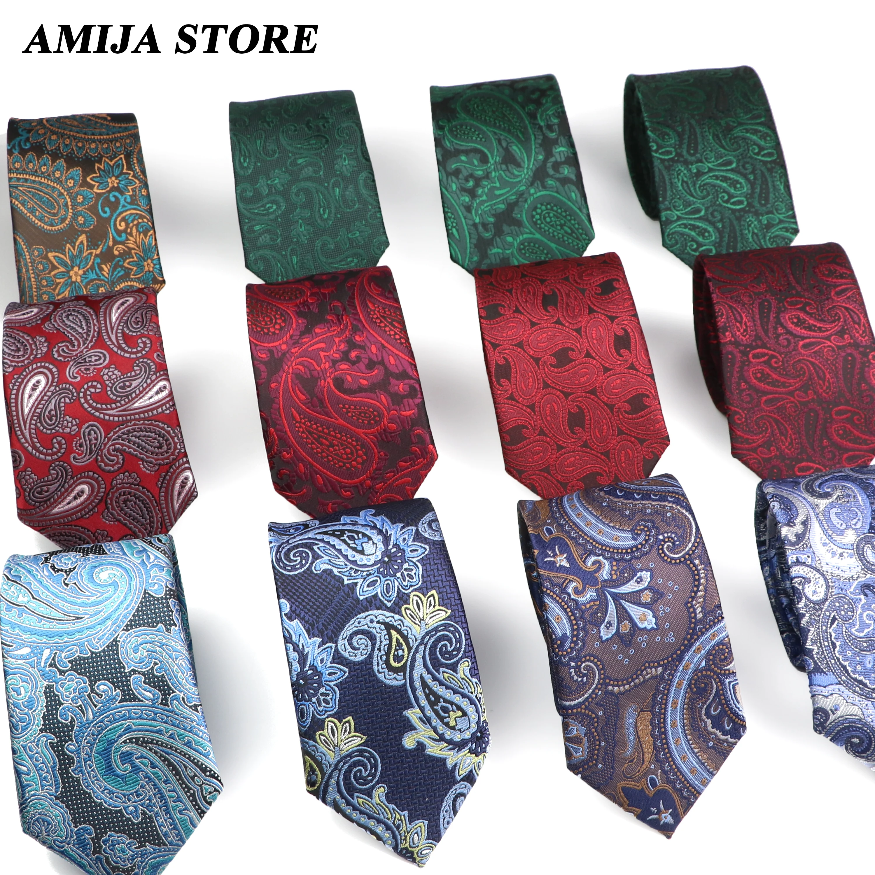 

51 Styles Ties For Men Paisley Floral Men's Ties Green Red Blue Jacquard Necktie Accessories Daily Wear Cravat Wedding Party Gif