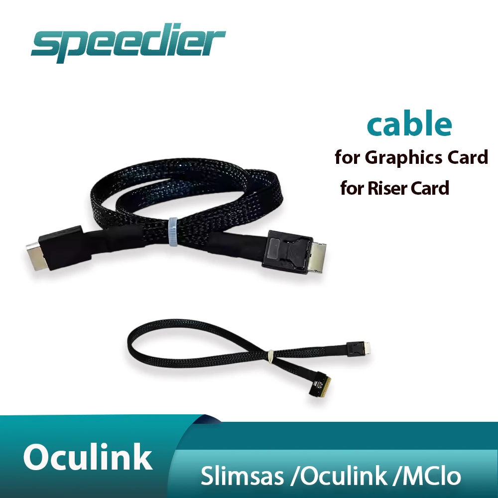 Speedier Slimsas Oculink vers Slimsas MCIO câble de Date pour station d'accueil graphique GPU Dock adaptateur de fond de panier Riser 50 cm 55 cm 75 cm câble