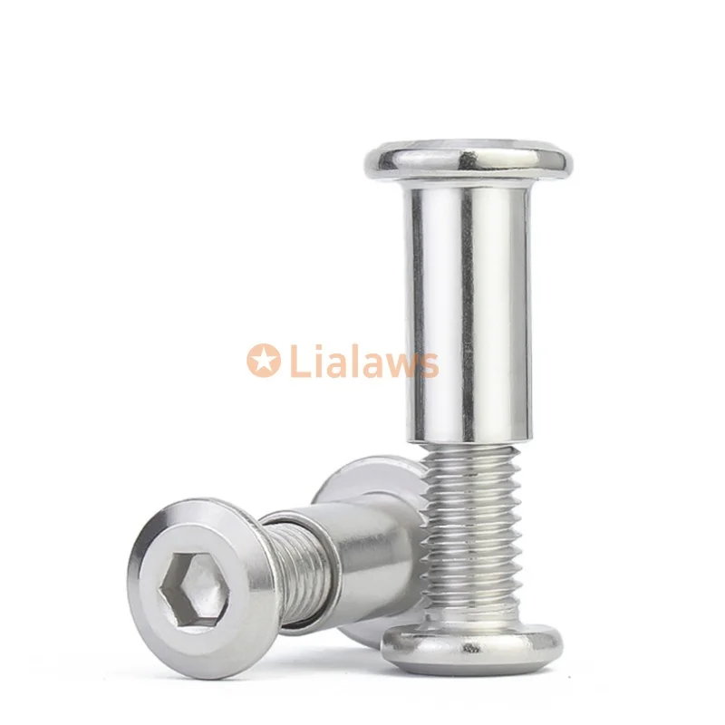 1-20set 304 Rivet Connector Insert Joint Sleeve Nut With Screw M2 M3 M4 M5 M6 M8 M10 Large Flat Hex Furniture Nut With Screw