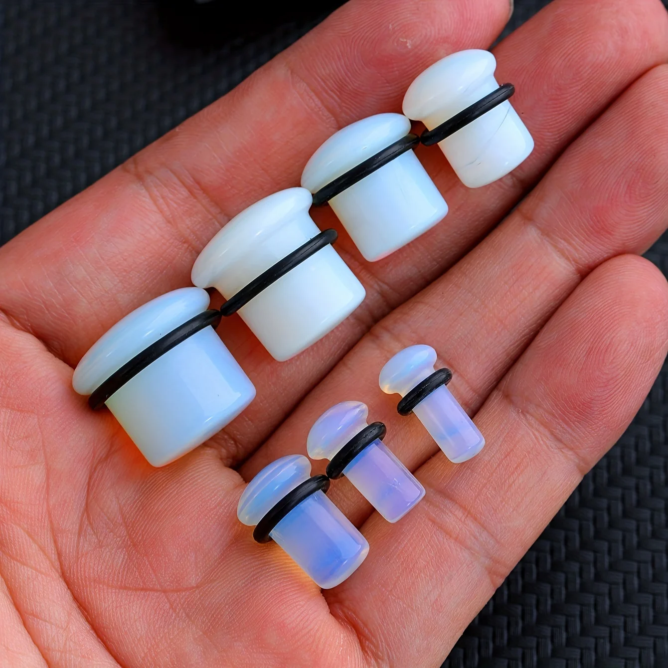 1 Pair 6MM-16MM Synthetic Stone Ear Plug And Tunnel Men Women Flesh Stretcher Single Flared Ear Expander Piercing Body Jewelry