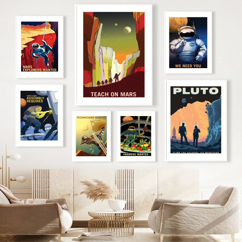 NASA Space Tourism Wall Art Mural Canvas Painting Visions of the Future Poster Print Pictures For Living Room Home Office Decor