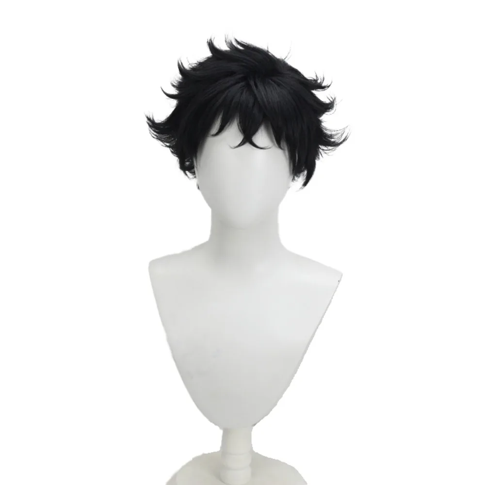 Kaito Kuroba Kaitou Kid 코스프레 가발 블랙 스파이키 애니메이션 헤어 의상