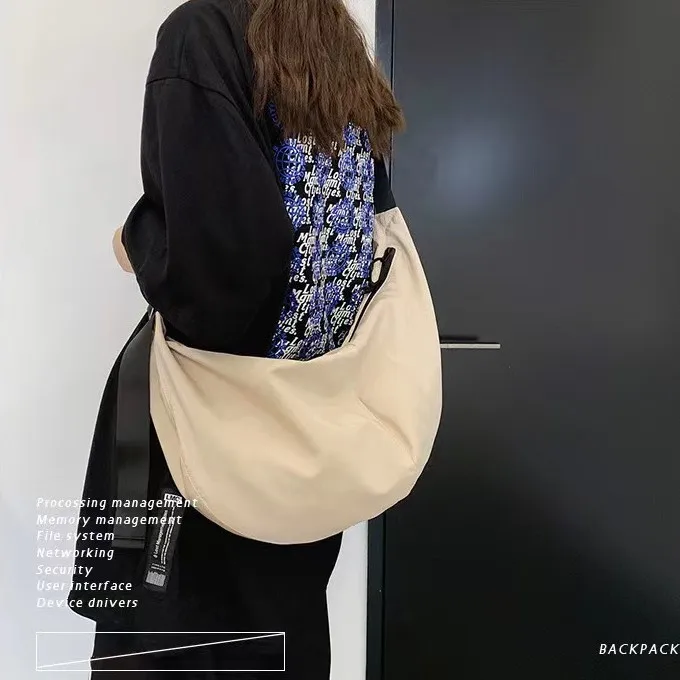 

New Korean version bag women's ins tooling bag men's Oxford cloth casual dumpling messenger