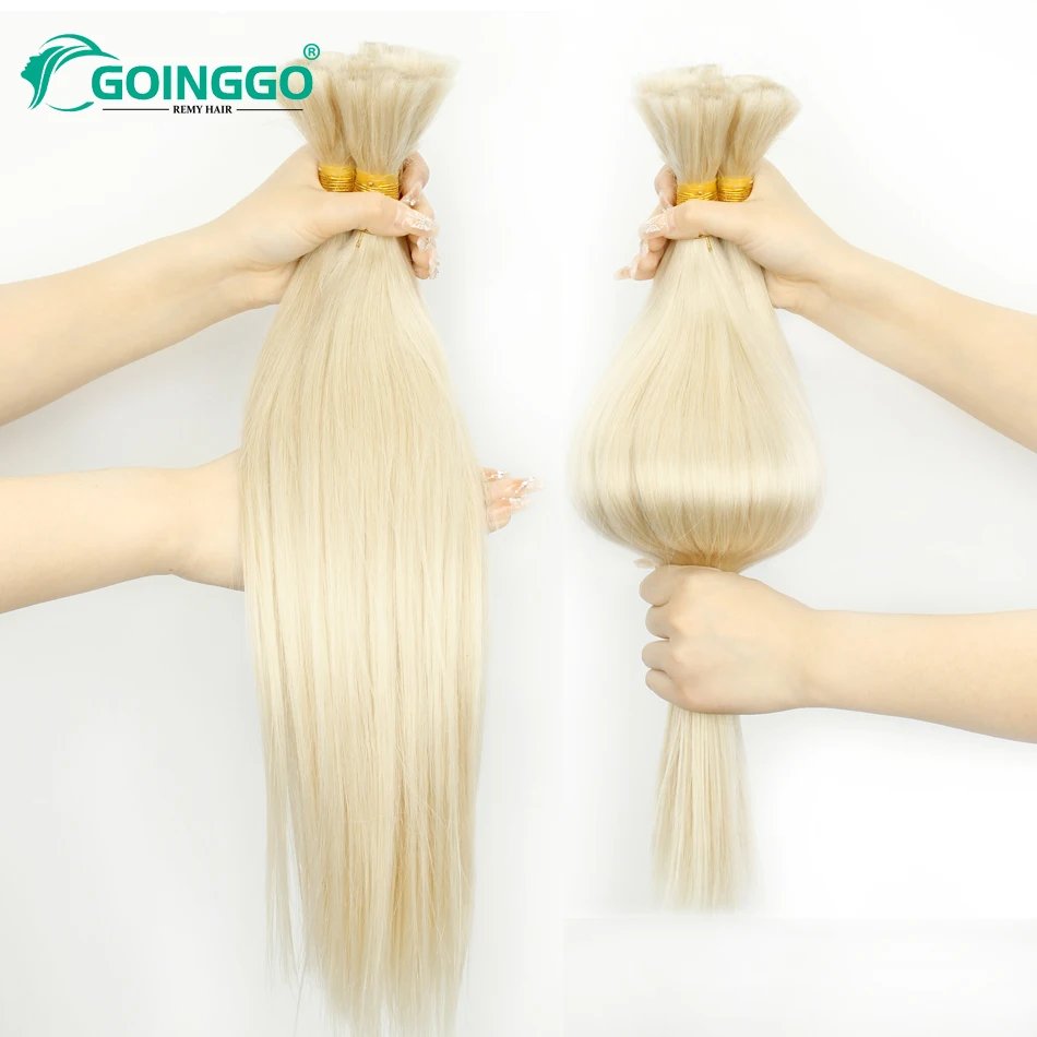 Light Blonde Human Braiding Hair Bulk No Weft Extensions Bleach Blonde Human Hair Bulk For Braiding 100G Remy Straight Bundles