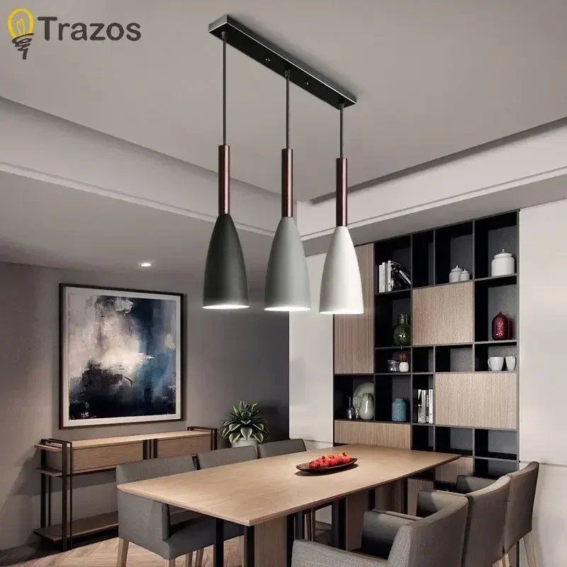 Dining Room Chandelier Three Head Table Light Modern Bar Small Simple Creative Nordic Led Dining Room Wholesale Lighting