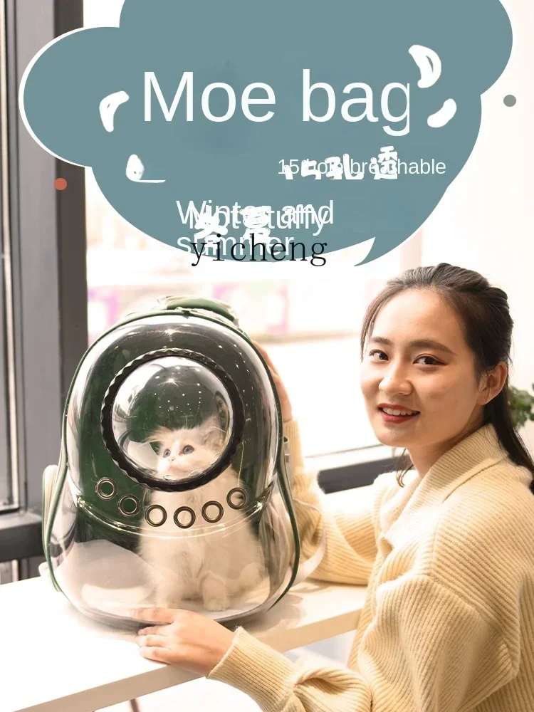 cat bag going out portable bag transparent  double shoulder cat backpack