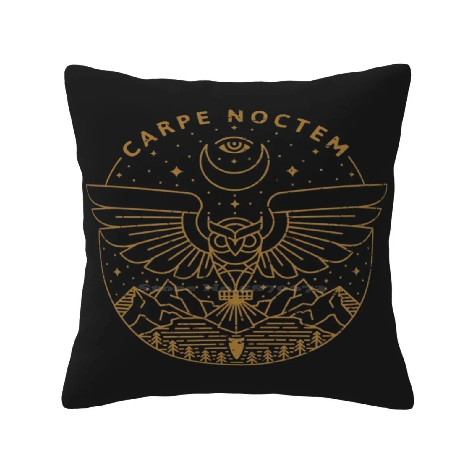 Carpe Noctem Soft Comfortable Pillowcase Carpe Noctem Carpe Diem Nocturnal Owl Night Night Owl Creative Monoline Midnighter