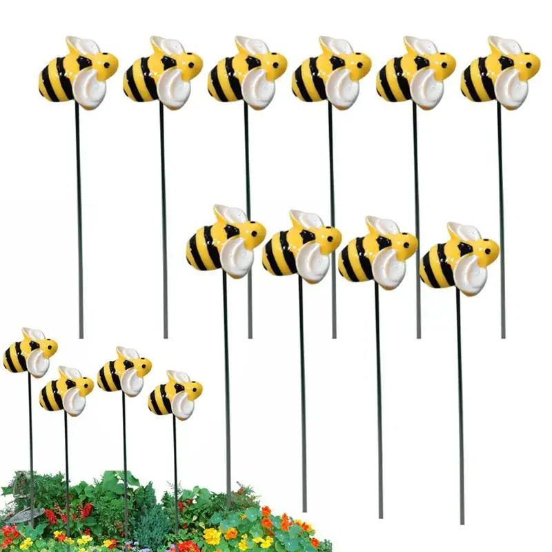 Garden Stakes Decor Simulation Bee Lawn Pile Lawn Pathway Ornament Waterproof Flower Pot Indoor Outdoor Miniatures Decorations