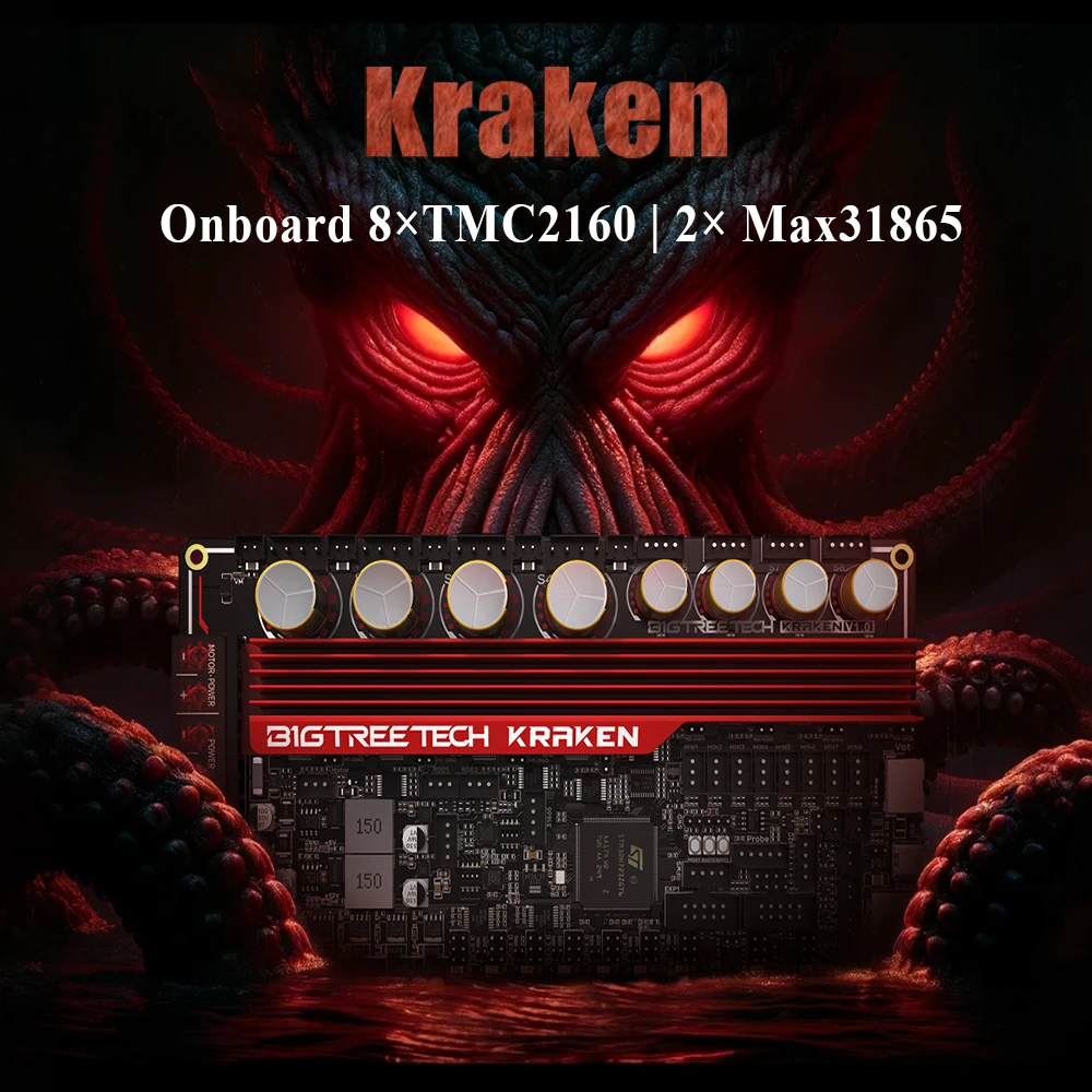 BIGTREETECH Kraken V1.0 Control Board Onboard 8pc TMC2160 Driver Max31865 24-60V 550MHz For DIY Voron CoreXY IDEX 3D Printer