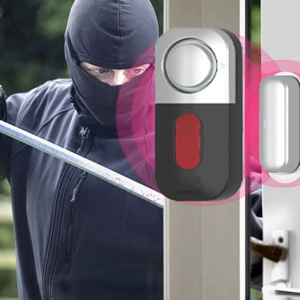 

Magnetic Sensor Burglar Alarm Battery Powered Plastic Window Sensor Smart Wireless High Decibel Alarm Apartment