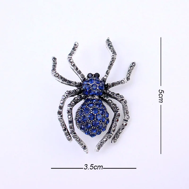 TANGTANG Spider Brooch Vintage Men\'s Rhinestone Inlaid Spider Brooch Pin Bag Badge Lapel Jewelry Gift серебряные брошки Cool Pin