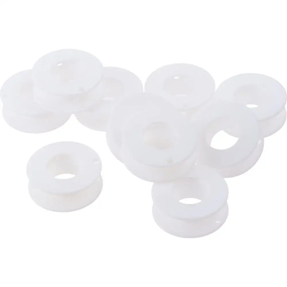 

20 шт. прочная белая пустая катушка 2,16*0,78 дюйма, круглая катушка с лентой, пластиковые шпульки для шитья