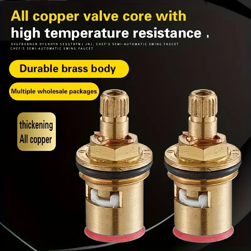1pc Universal Replacement Tap Valves Brass Ceramic Disc Cartridge Inner Faucet Valve for Bathroom, Clockwise or Anti-clockwise