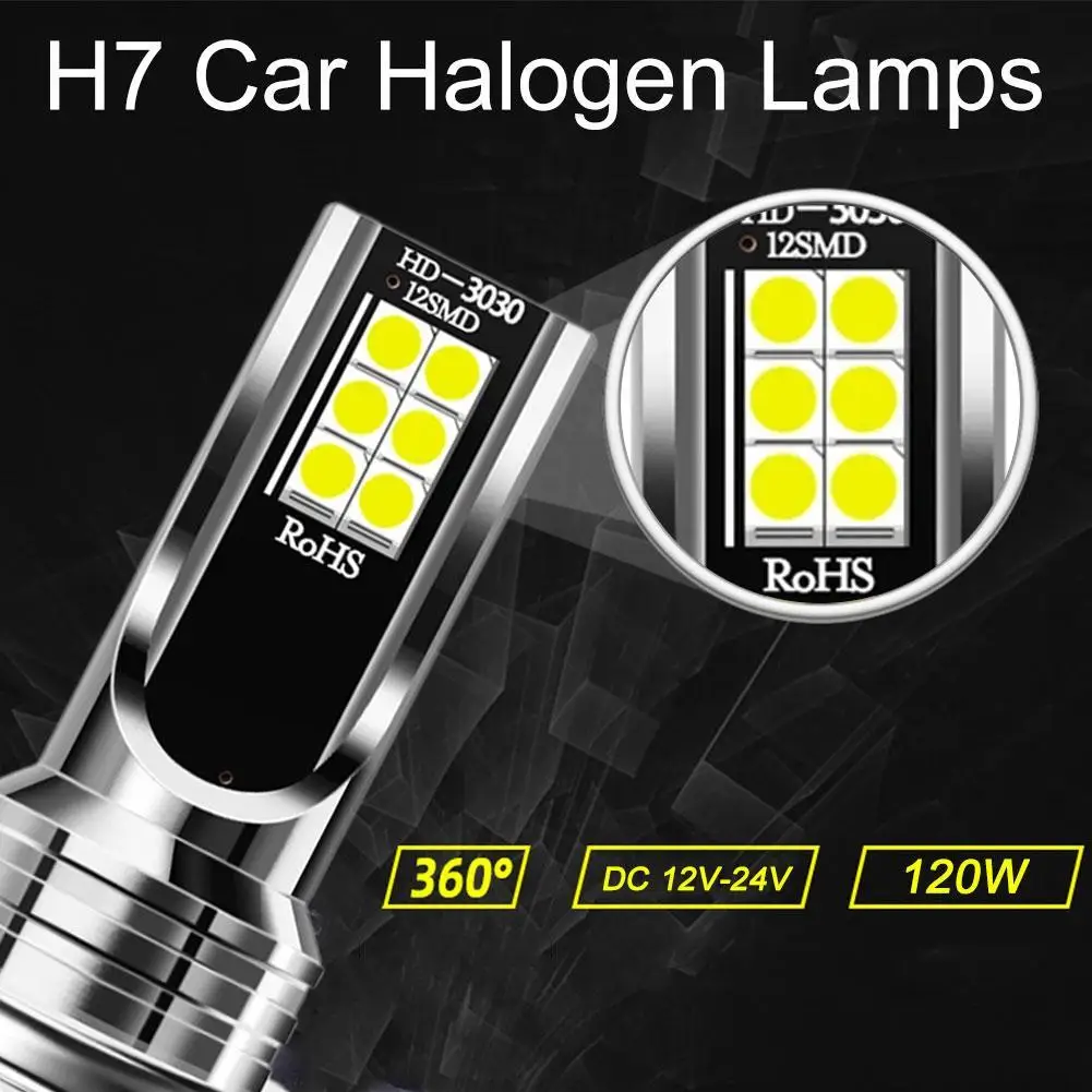 2Pcs H7 Led Car Fog Light H4 H11 H8 H9 H16 Headlight Super Bright 9005 9006 Hb4 H1 H3 Led Lamps Driving Running Light 6500K 12V