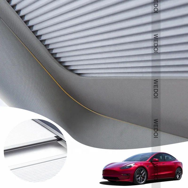 2023 New Car Glass Roll Roof Sunshades With Heat Insulation Foldable Sunroof Shade  For Tes-la Model Y Decoration Accessories