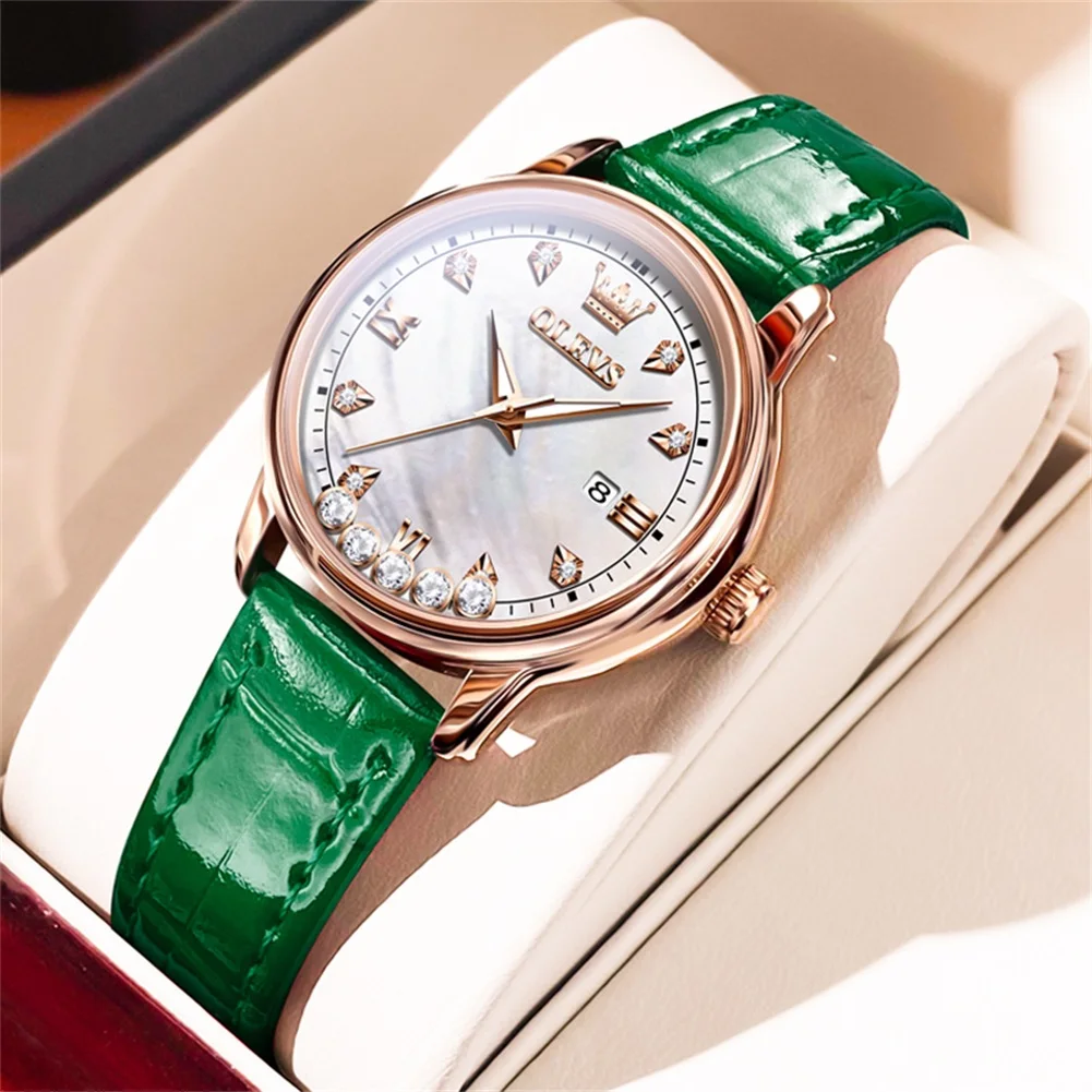 

OLEVS Top Brand Luxury Leather Women Watches Fashion Waterproof Ladies Watch Woman Quartz Wrist Watch Relogio Feminino Montre