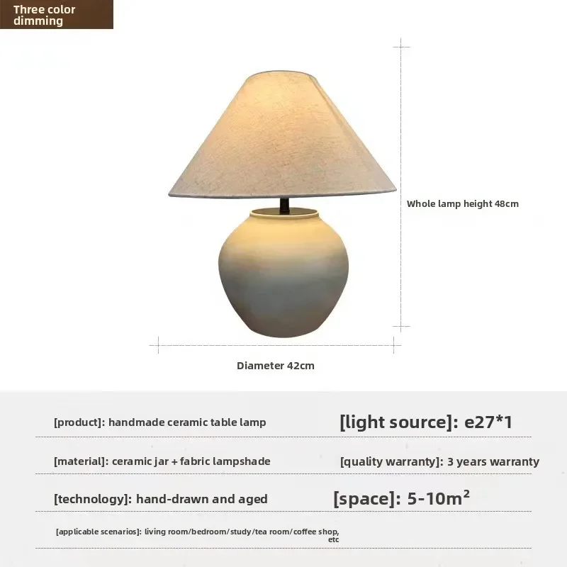 Chinese-Style Wabi-Sabi Wind Table Lamp Bedside Decorative Ornaments New Design Bed And Breakfast Lighting