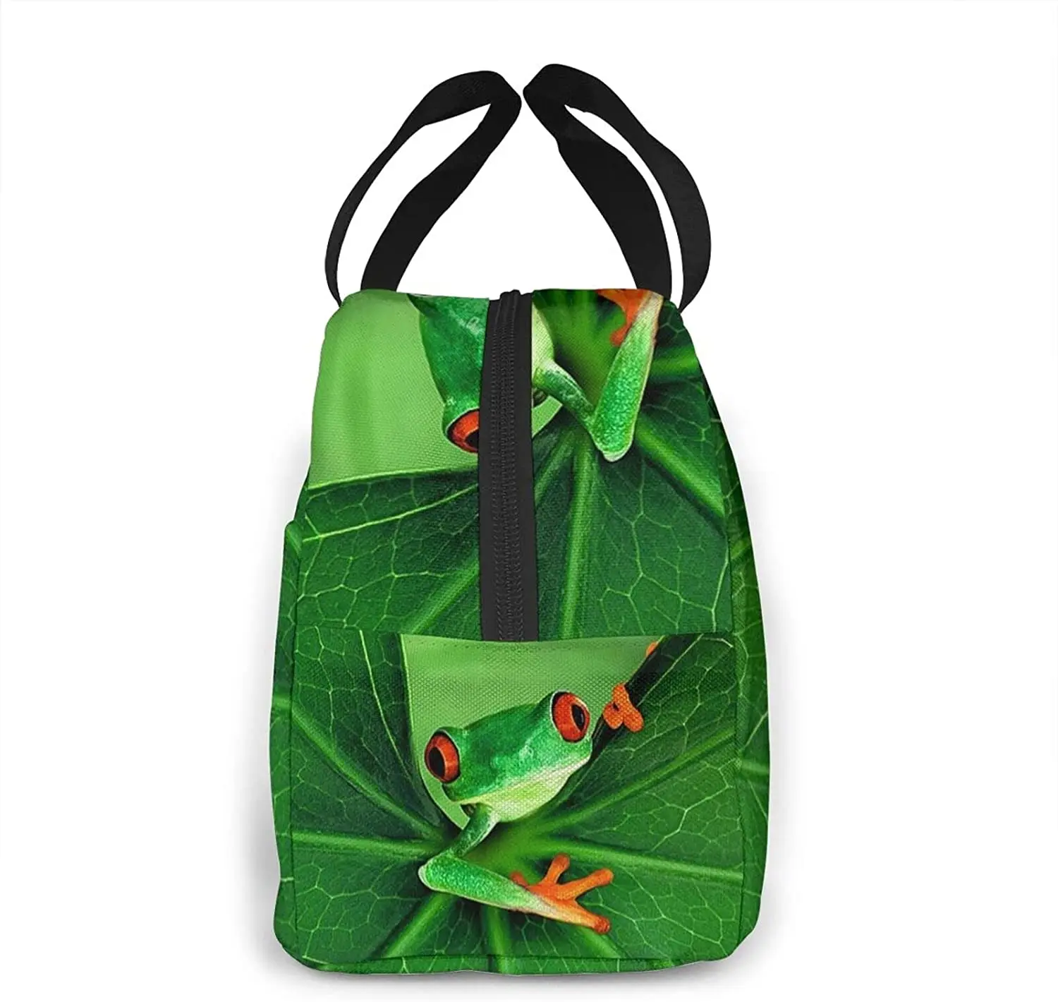 Cute Green Frog Lunch Box Insulated Cooler Lunch Bag for Men Women Girls Boys Teens Lunchbox Tote Small for Work Picnic Office