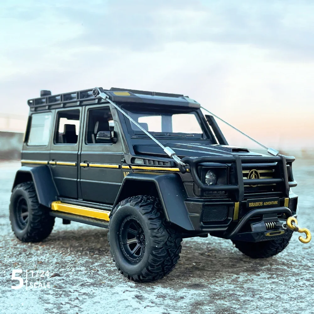 

1/24 G550 GLE350 Model Car Toys Alloy Diecast Adventure Edition Doors Opened Sound Light Pull Back Off-road Vehicle Gift for Kid