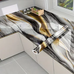 50cm Foil Self Adhesive Waterproof Marble Stickers Waterproof Oil Proof Removable Wallpaper for Kitchen Mesa Bathroom Wall Decor