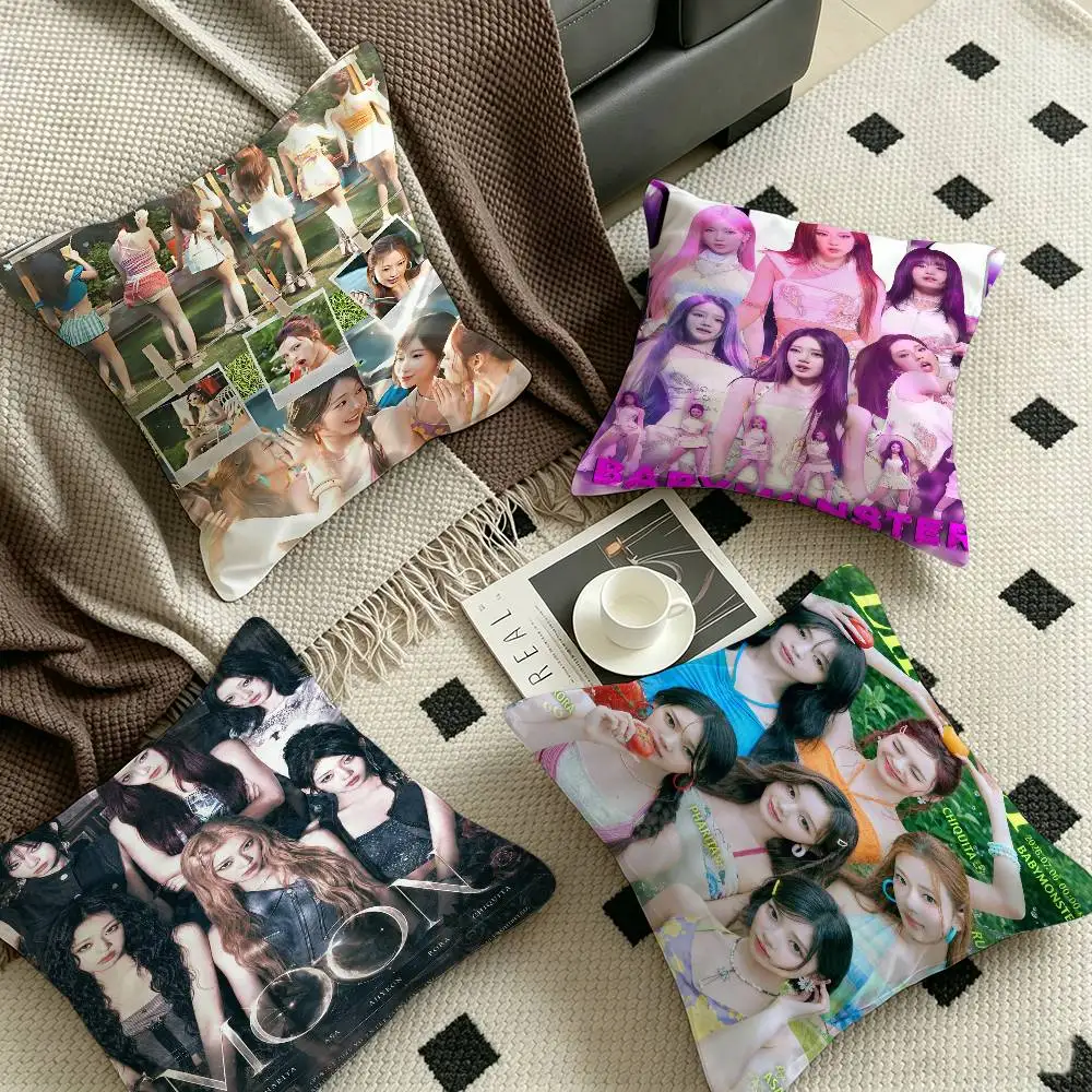 Kpop Cool B-Babymonsteres Singer Personalized Pillow Dust Cover Bedroom Kids Party Decoration Pillowcase Birthday Children Gift