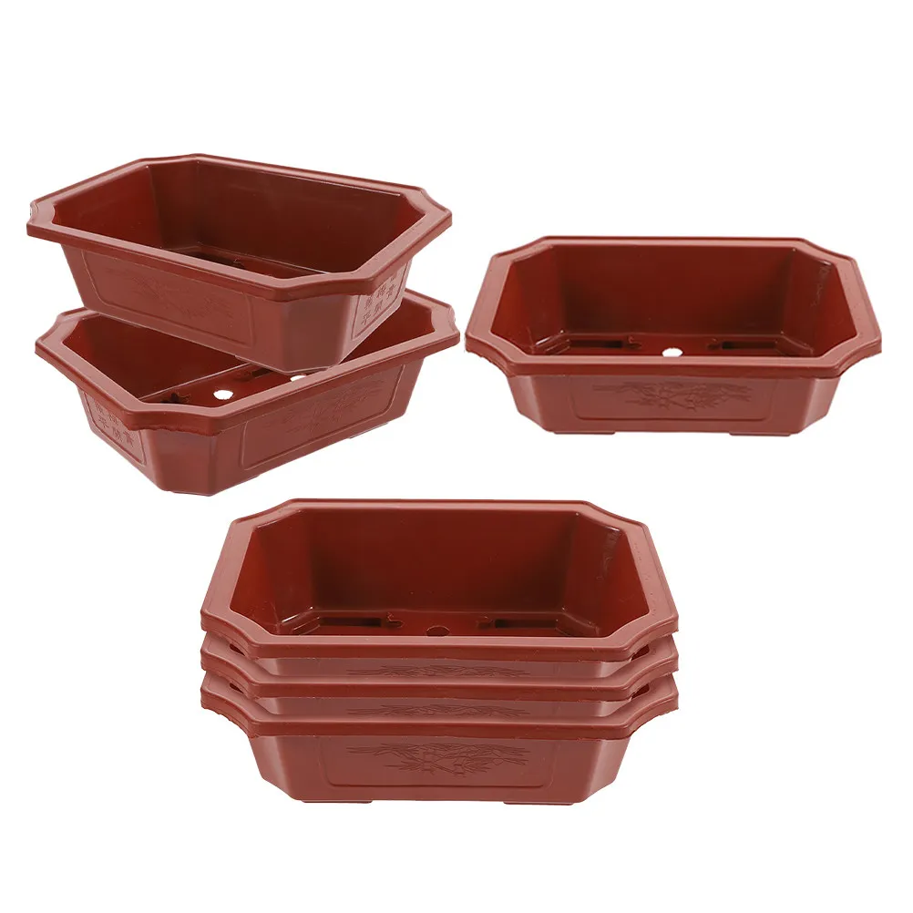 

6Pcs Plastic Flower Pots for Indoor Outdoor Gardening Small Bonsai Planter Pots with Drainage Holes Balcony Yard Plant Holders