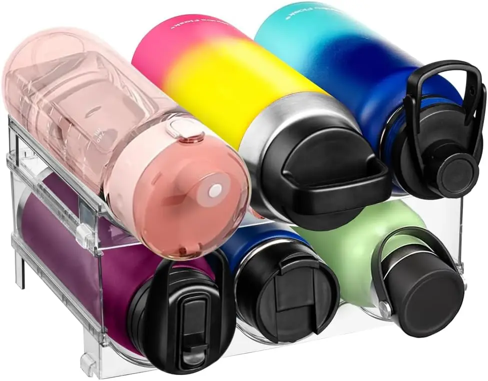 

Stackable Water Bottle Organizer for Cabinet, Fridge, Kitchen, 4 Pack