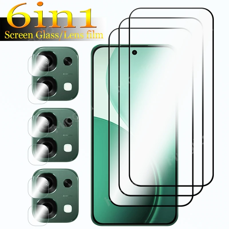 

Upgrade For OPPO F33 Glass Protector HD Clear Anti-Scratch Front Cover film +F33 Soft fiber lens film
