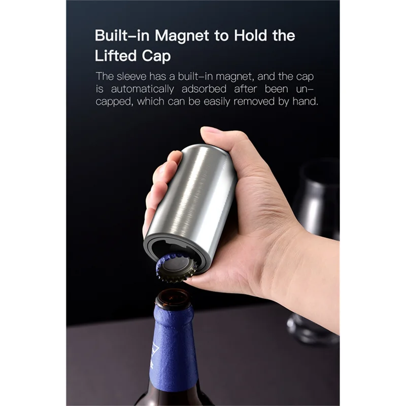 조리기구 자동 자석 맥주 병따개 스테인레스 스틸 와인 소다 캡 주방 바에 대한 푸시 다운 도구