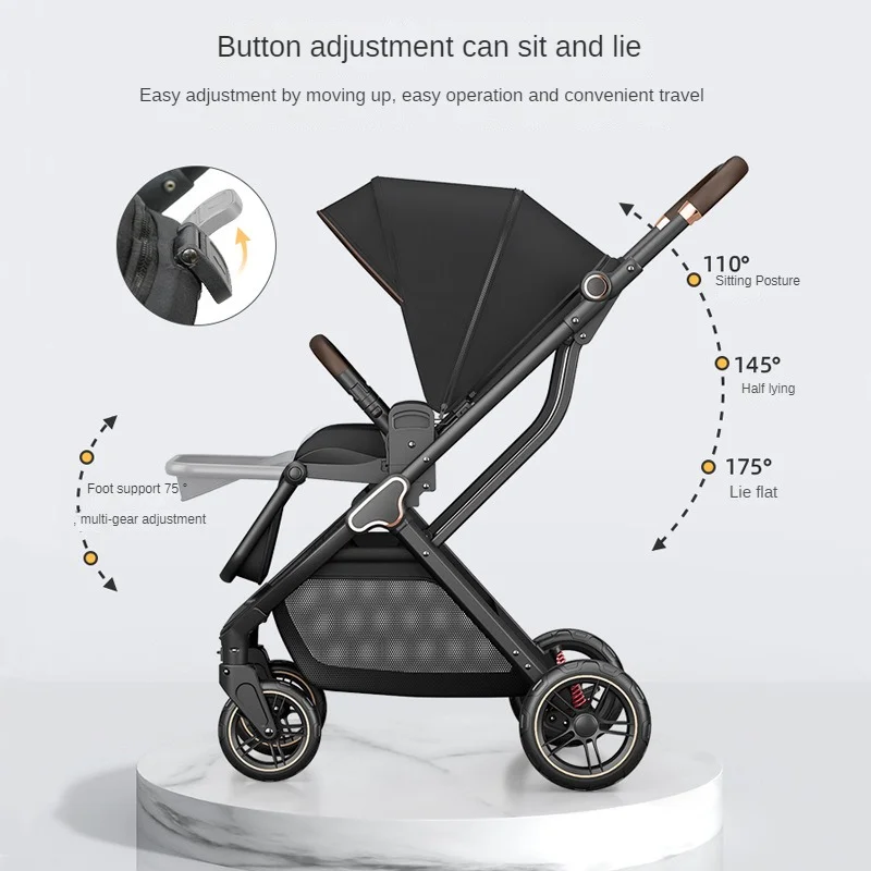 Portable Lightweight High View Baby Stroller Baby Stroller 0 To 3 Years Folding Multiple Sit or Lie Down Newborn Child Stroller