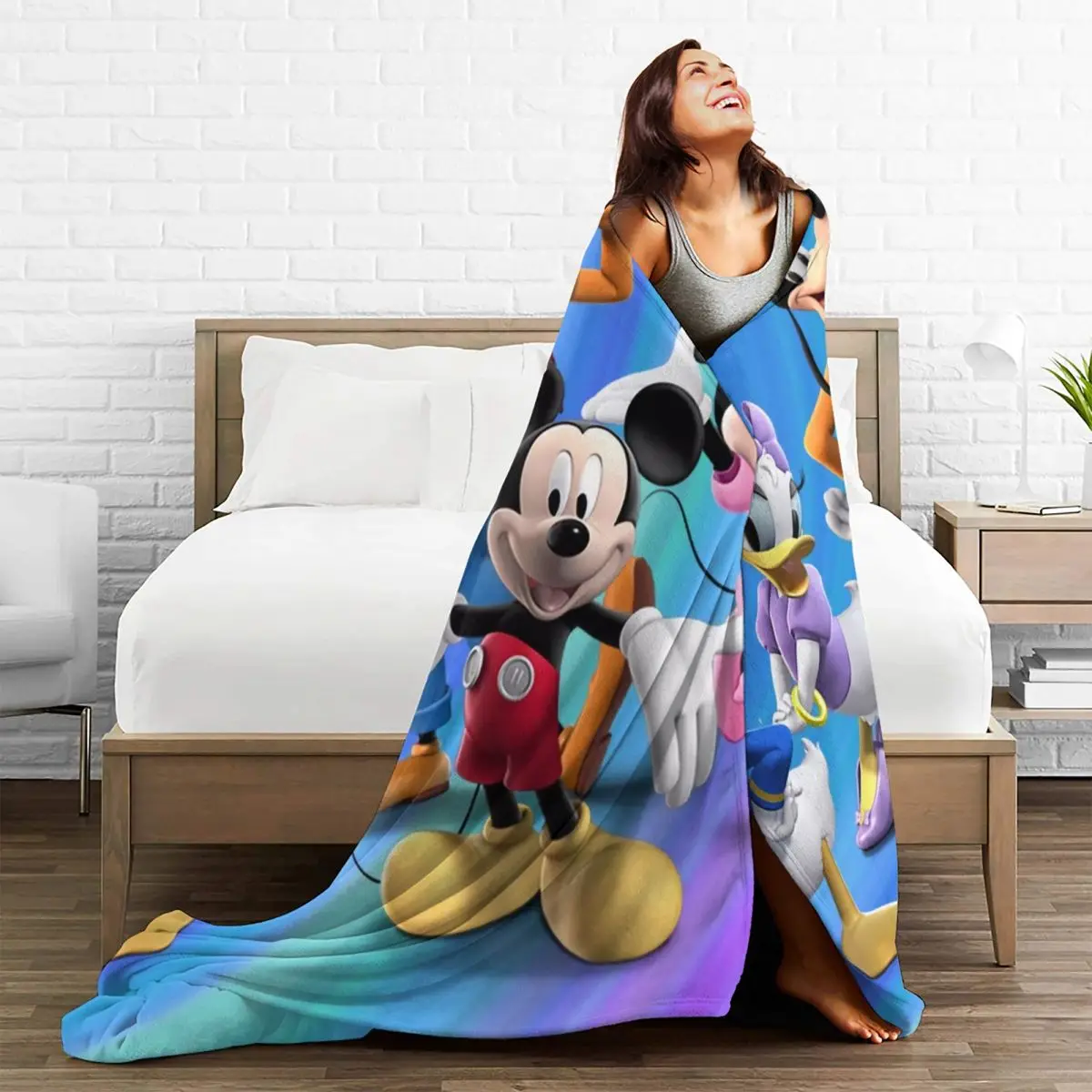 Mickey And Friends Blanket Quality Warm Soft Clubhouse Cartoon Throw Blanket Spring Picnic Outdoor Novelty Bedspread