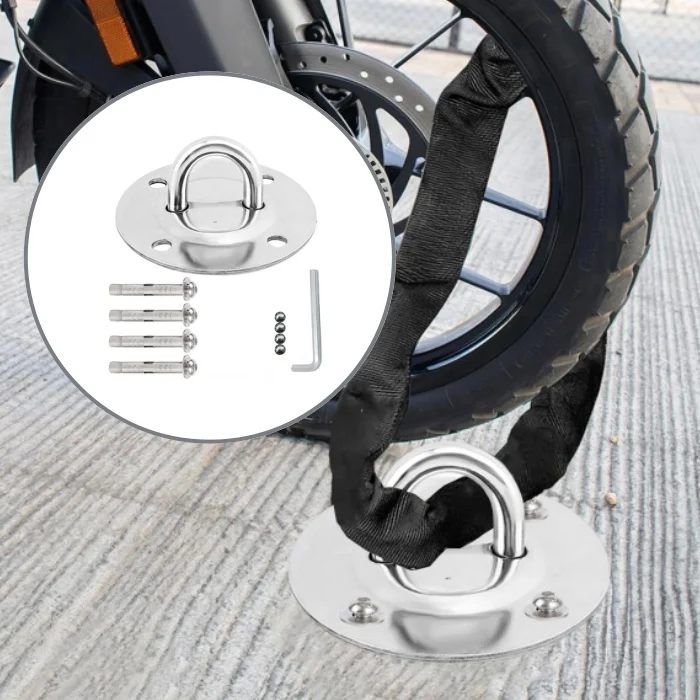 Heavy Duty Motorcycle Floor Wall Ground Anchor Kits For Motorbike Lock Point Bike Scooter