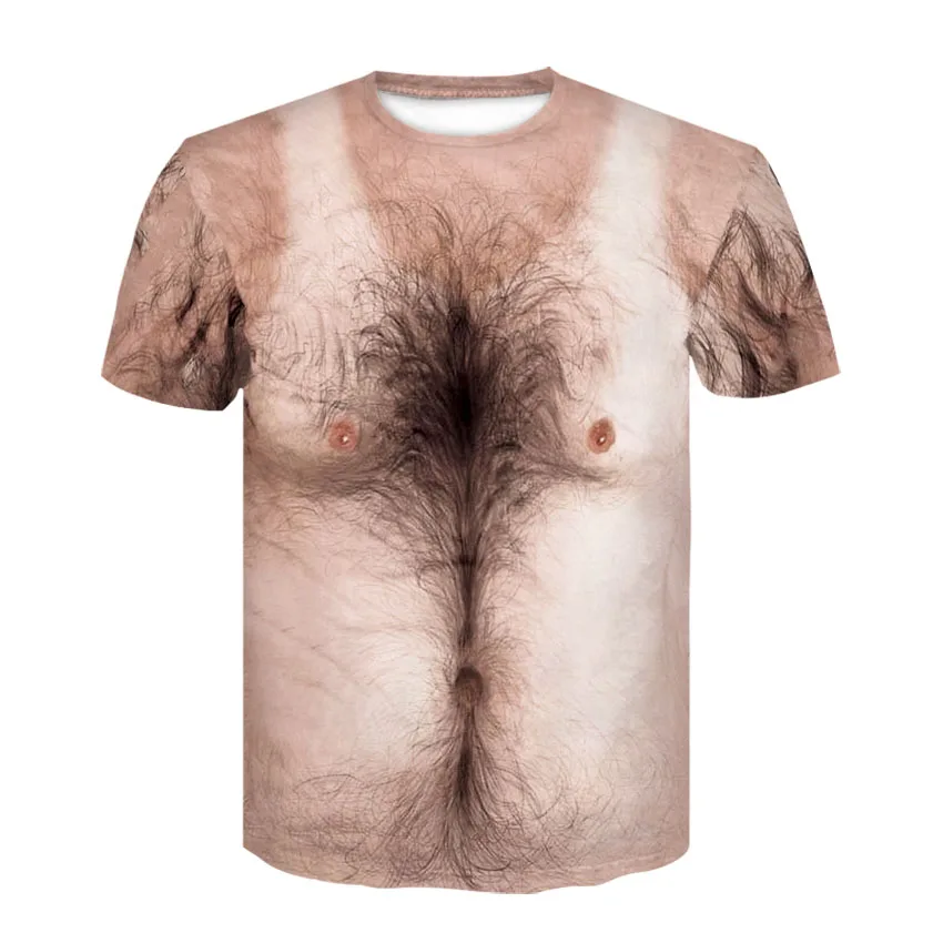 2025 Summer Funny 3d Muscle T Shirt Men's New Short-sleeved Fitness Cool Top Tee Streetwear Cosplay Fake Muscle T Shirt Belly